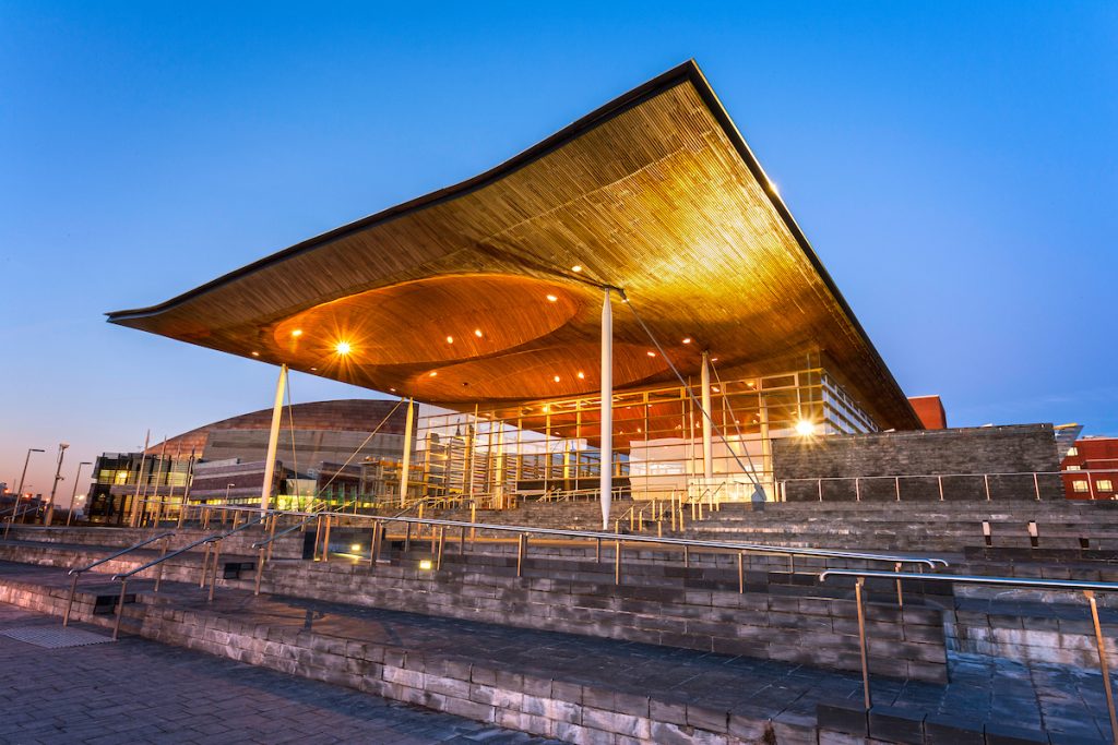 Senedd at dusk / nightCardiff BayCardiffSouthTowns and Villages